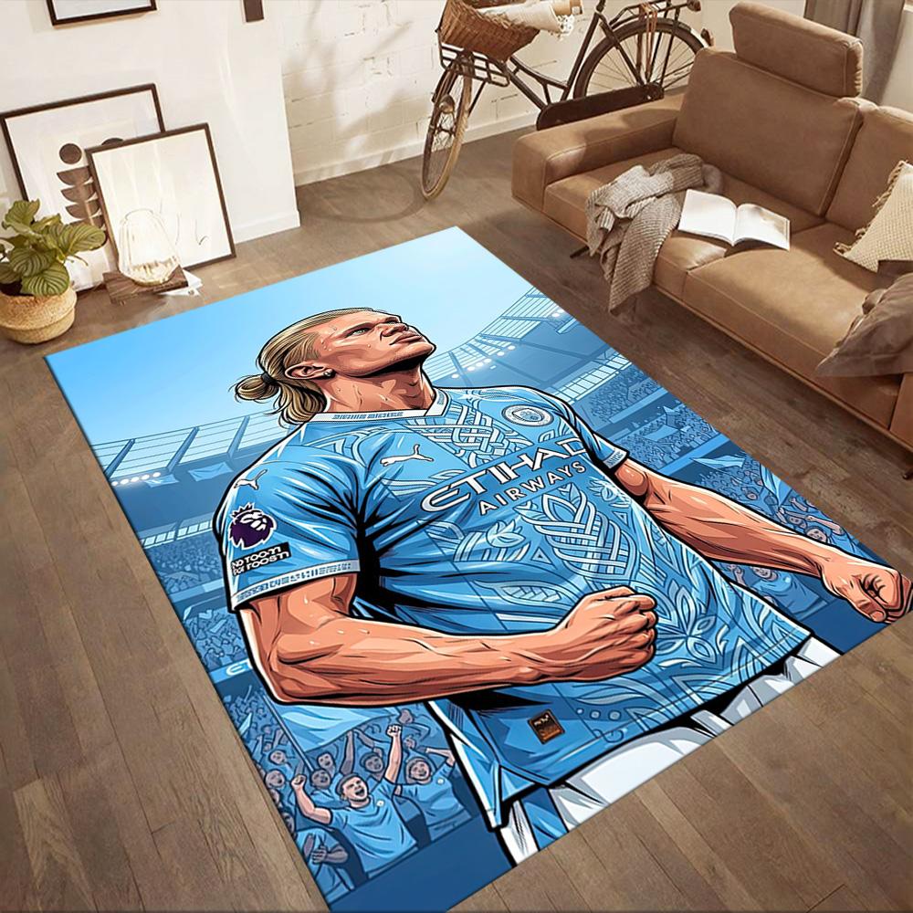 Electric Soccer Moment Square rugs are a great choice for living rooms, bedrooms, home décor, and as gifts.