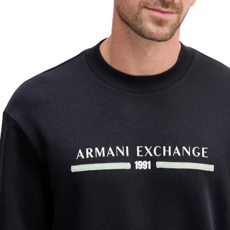 Armani Exchange Round Neck Pullover Letter Loose Long Sleeve Sweatshirt Men sweatshirt XM000982-AF10818-UB101