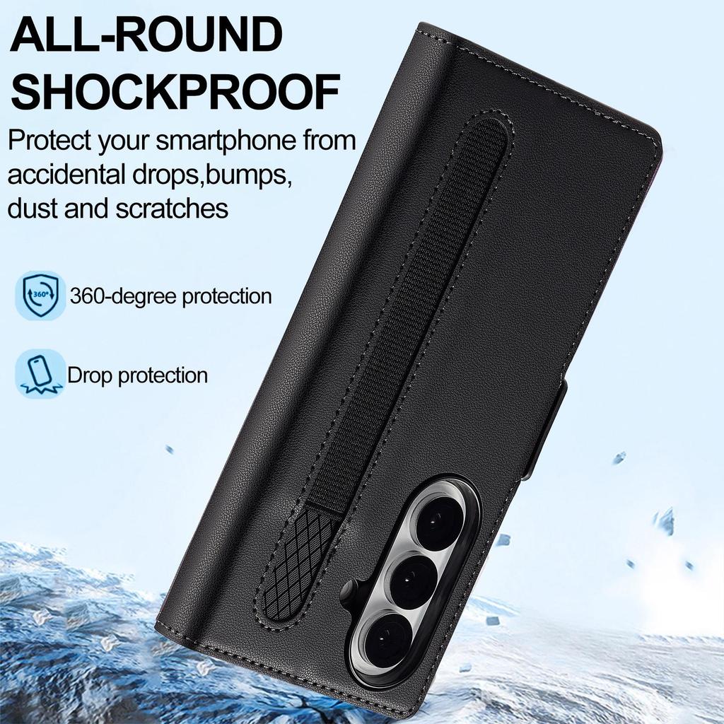 Compatible Galaxy Z Fold7/6/5/4 Leather Wallet Phone Case