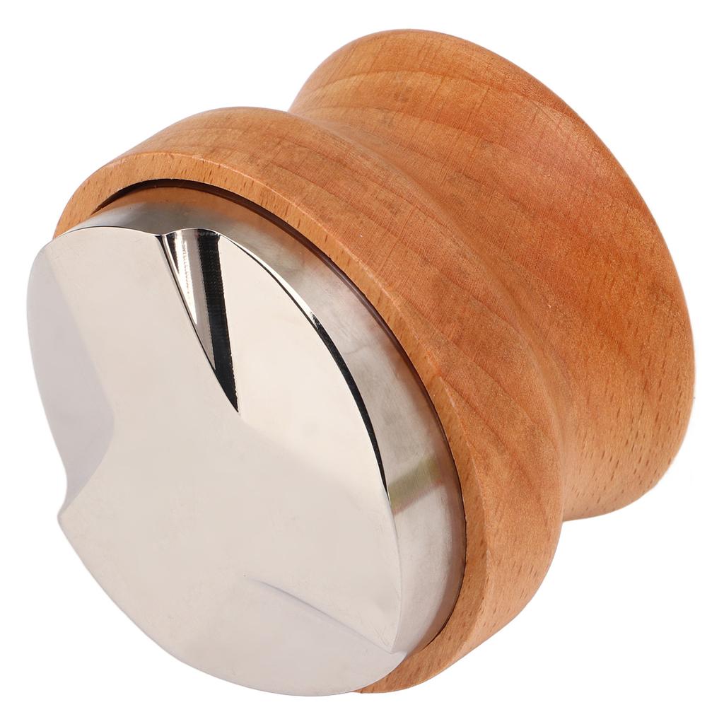 Coffee Distributor Coffee Hand Tamper Adjustable Depth Coffee Leveler Tool with Beech Handle 53mm 2.1in