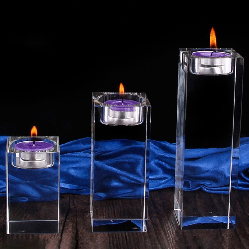 Glass Tealight Candlestick Artistic Nordic Candlestick Ornaments Butter Lamp Holder  Home Decor