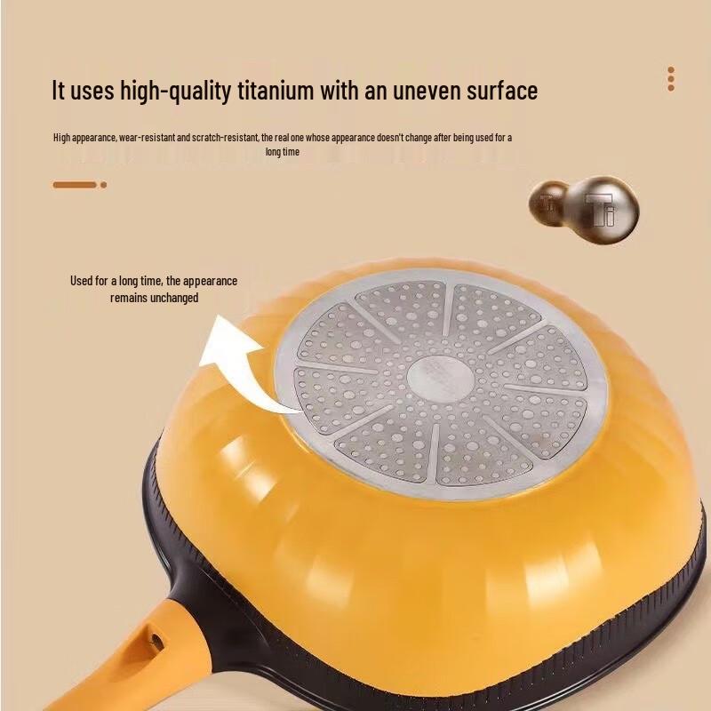 ZISIZ Titanium Rock Cast Non-stick Wok with Steamer