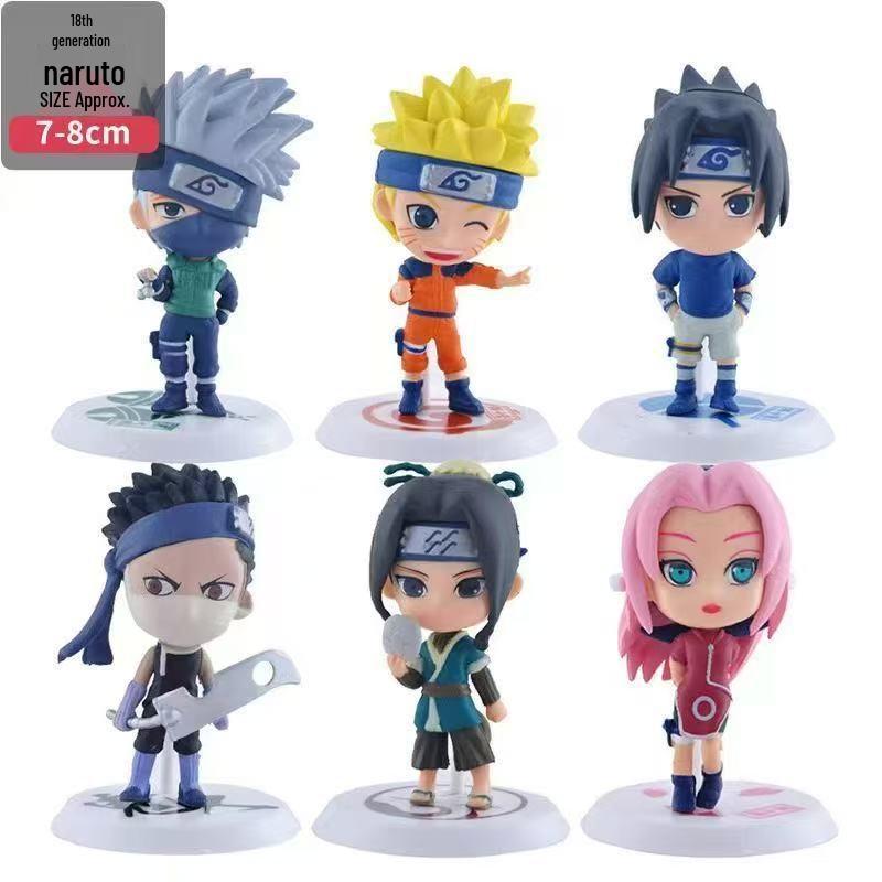 Naruto 19th Gen 6-Piece Figure Set: 18th Gen Styles Featuring Sasuke, Naruto & Gaara Models