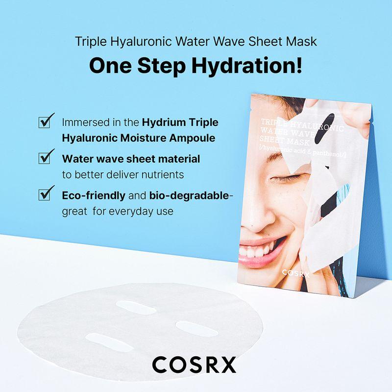 COSRX Hydrium Dreifach-Hyaluron-Wasserwellen-Tuchmaske (1ea)