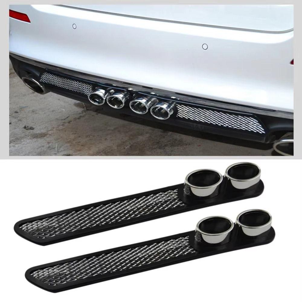Cool Design False Exhaust Pipe Stickers No Drilling Required Vent Grid Exhaust  Car Decorative