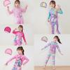Cute Long Sleeve Children's Swimwear Baby Girl's Swimwear Beach Sunscreen Swimwear Surfer Clothing Conservative Long Trousers