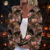 Women's Halloween Print Long Sleeve Knit Cardigan Button Front