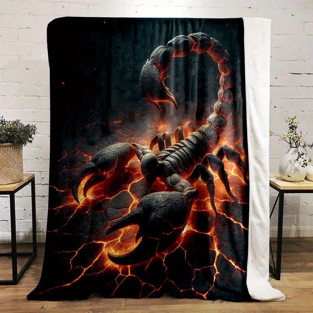 Lava Scorpion Design Blanket , Warm and comfortable throw blanket sofa bed sofa camping trip, the best gift.