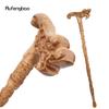 Yellow Dragon Wooden Single Joint Fashion Wood Stick Decorative Cospaly Cane Halloween Crutch Wand Crosier 90cm