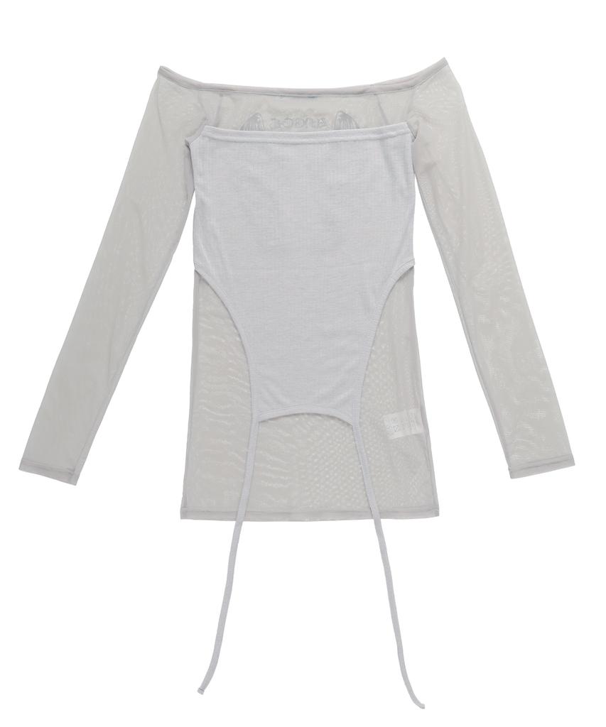 ILLIO Gray Angel Wing Mesh Long Sleeve