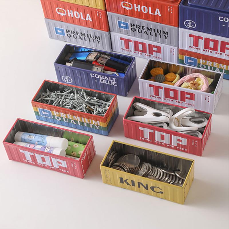 Iron Storage Box Retro Industrial Style Metal Miniature Container Model Decorative Storage Box Creative Model Display Piece