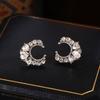 Super Flash Light Luxury High-End Sense Exquisite Diamond Earrings, Simple Design Sense Moon Love Full Of Diamond Earrings Women