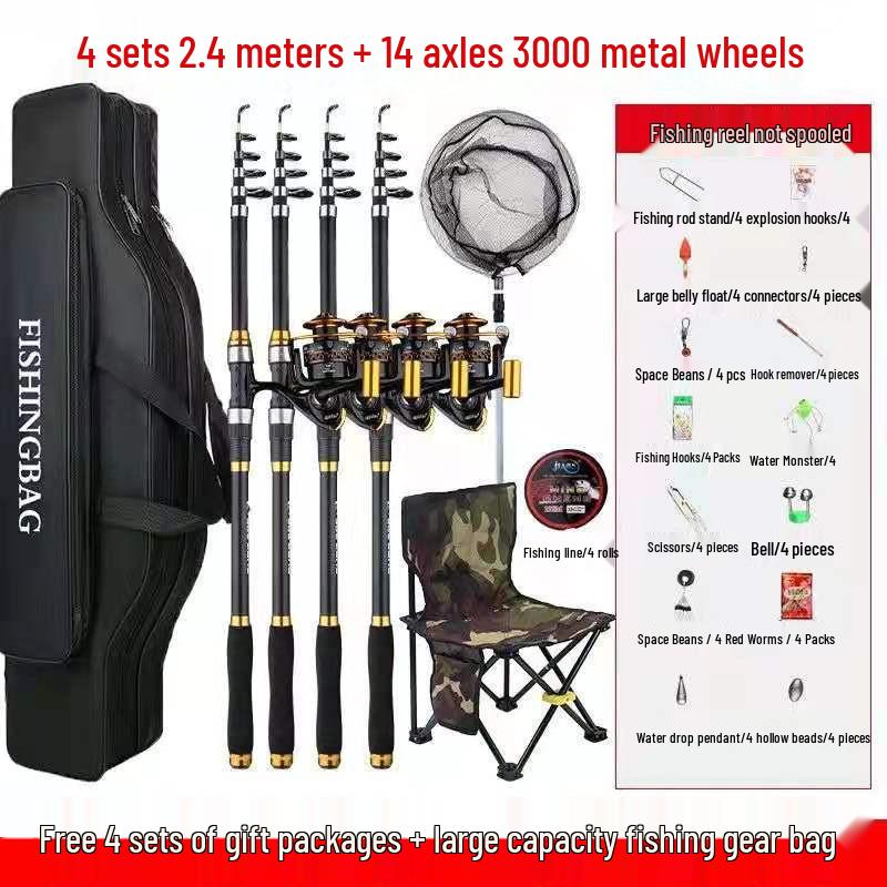 Meeresruten-Kombination: Kaufe eins, erhalte drei Angelruten & Ausrüstung für weite Würfe