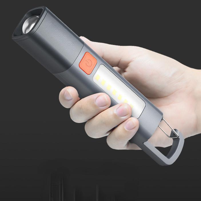 Outdoor Flashlight Portable Strong Light Variable Focus with Floodlight Side Lights Home Long Range Emergency Lamp Tools