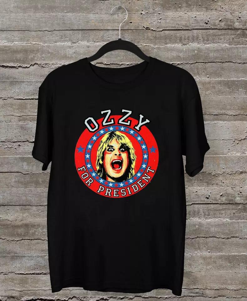 Ozzy Osbourne for President Short Sleeve Cotton Black Shirt S5XL Unisex T-Shirt XXXXL
