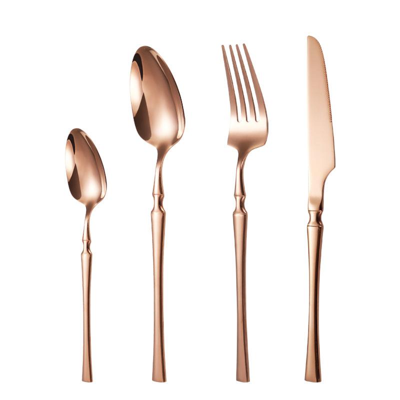 Stainless Steel Small Waist Molding Set, Knife, Fork, Spoon, Set for Hotel, Family Dinner, Out, Non-slip, Feel Good, Full Sets