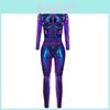 Goth Skull Cosplay Jumpsuit With Digital Print For Adults Halloween Costume