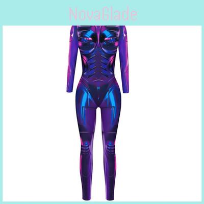 Goth Skull Cosplay Jumpsuit With Digital Print For Adults Halloween Costume