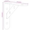 Shelf Brackets 4 pcs 15 x 2.5 x 11.5 cm Black Stainless Steel