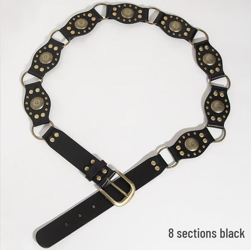 Melaleuca Bohemian Retro Brown Leather Waist Chain Belt Skirt Ethnic Style Fashion Accessory