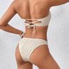 2025 New Solid-color Bikini Swimsuit Is A European and American Sexy Lace-up Two-piece Bikini
