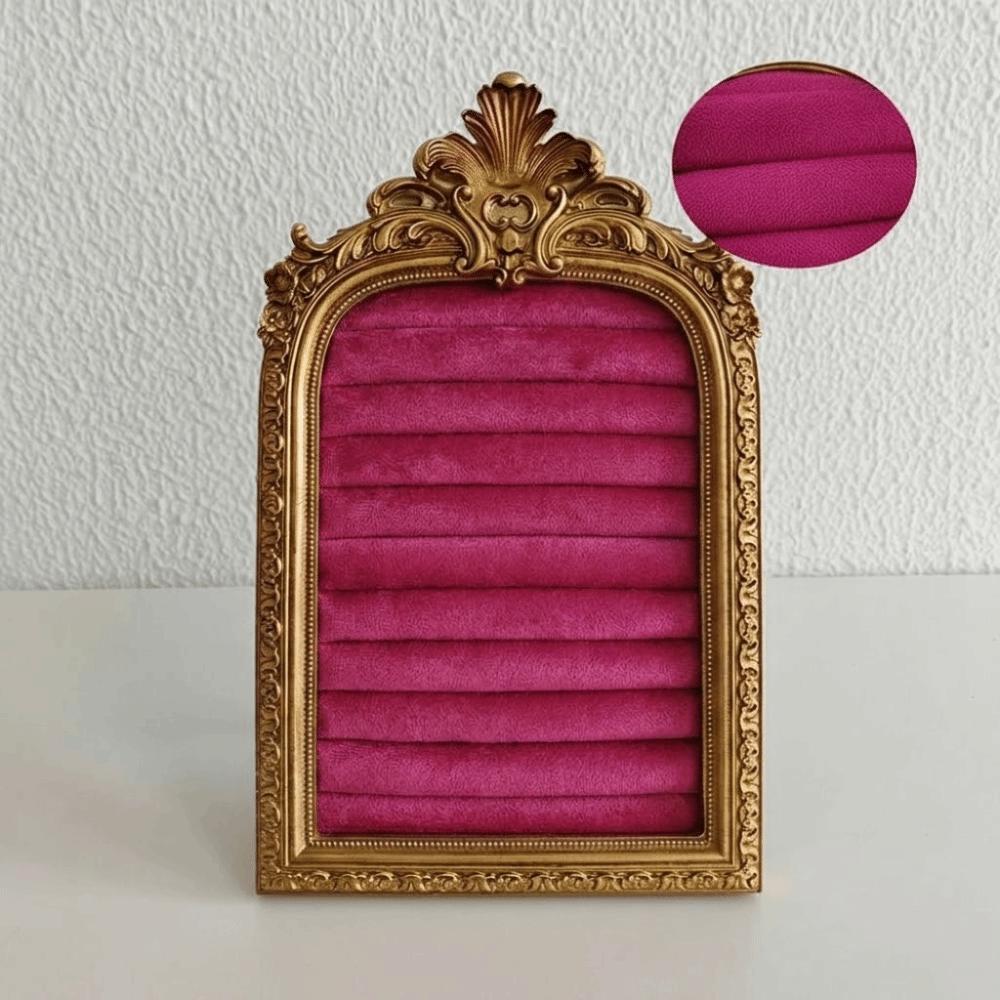 

Velvet Jewelry Display Rack Picture Frame Shape Earring Ring Shelves Home Decoration рожевий червоний колір