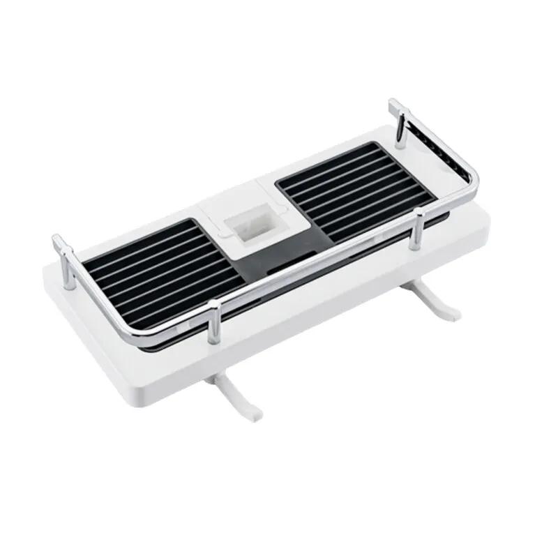 

Non Perforated Bathroom Shower Rod Storage Rack with Hooks Household Bath Product Tray for Efficient Shower Organization