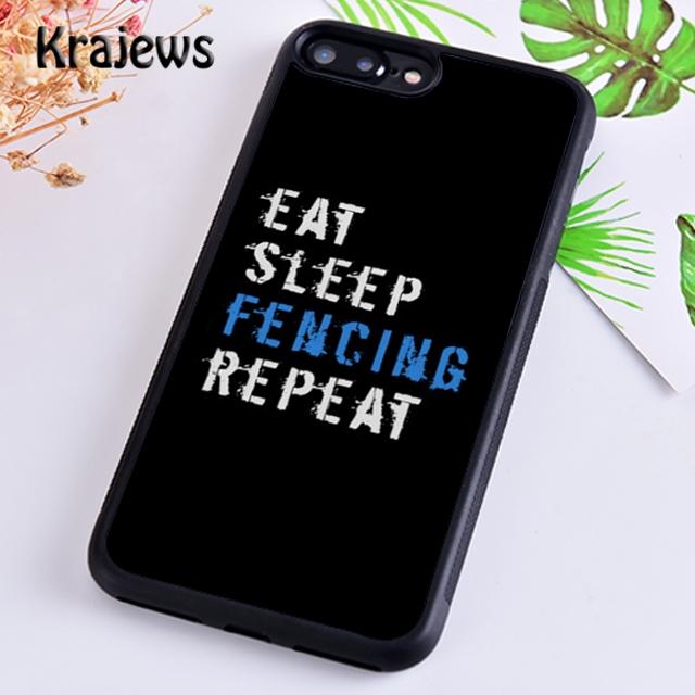 Krajews Eat Sleep Fencing Heartbeat Phone Case Cover For iPhone 17 Air 16 15 14 Plus 11 12 13 Pro Max Coque Fundas