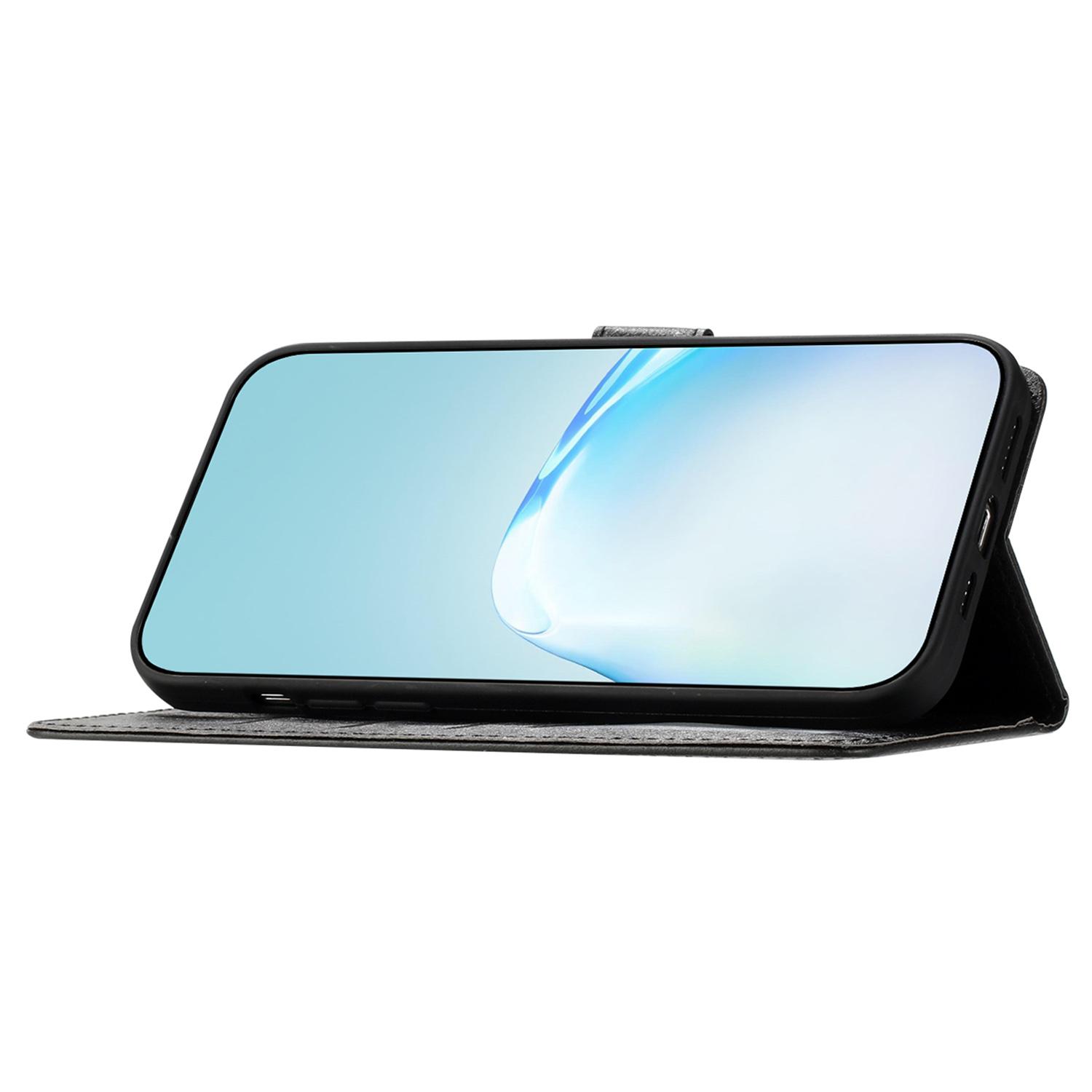 

For Oppo Reno10 5G (Global)/Reno10 Pro 5G (Global) Case PU Leather Phone Wallet Cover Black