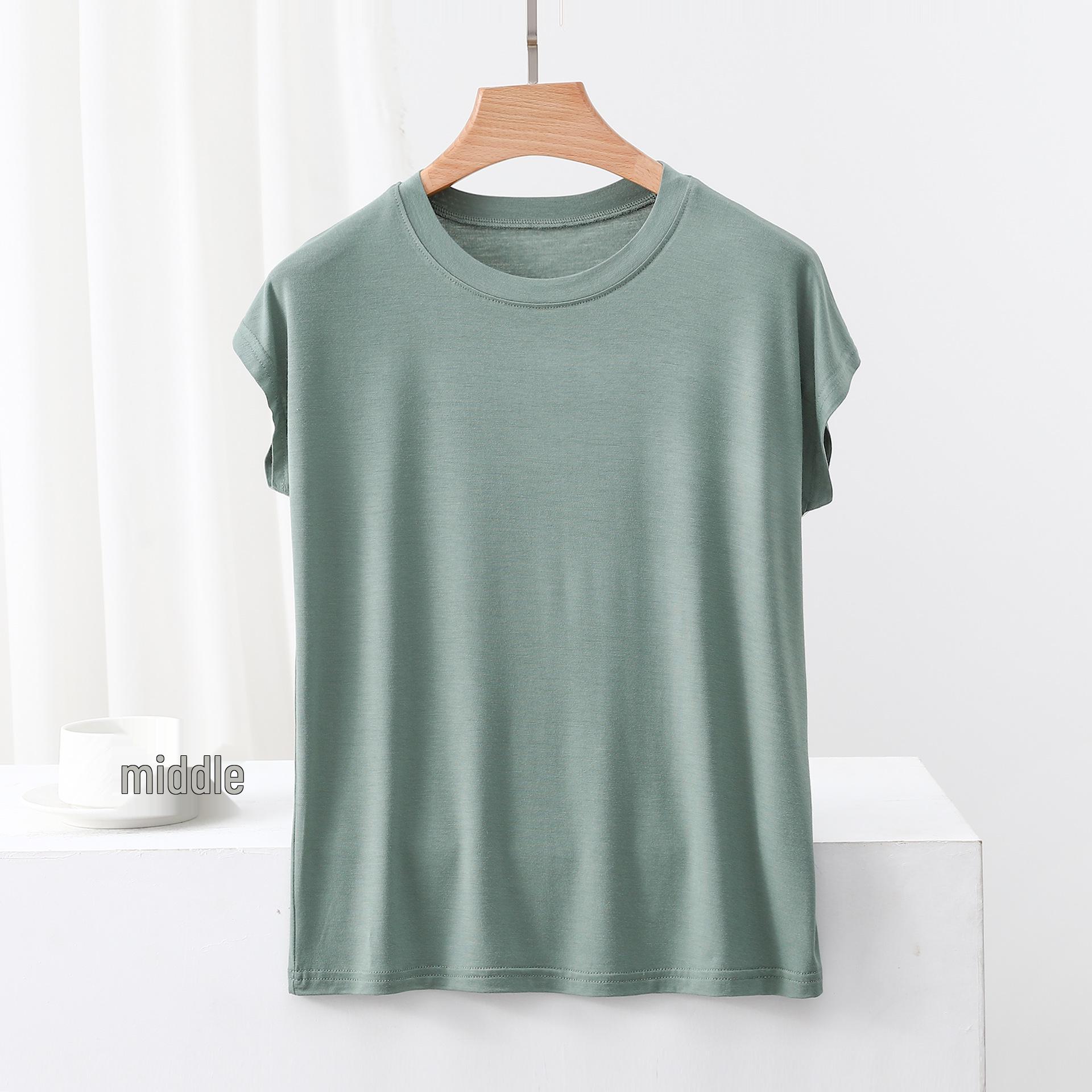 

Женская летняя хлопковая футболка без рукавов - Однотонная, Круглый вырез, Универсальная XL