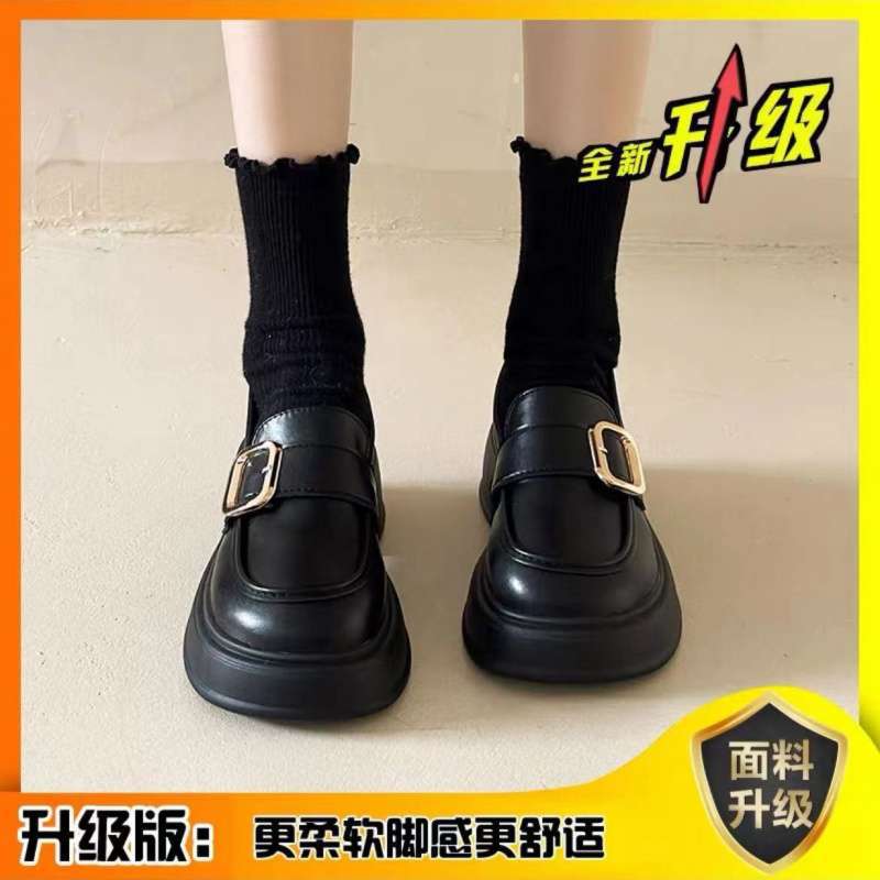 Platform British style loafers women's 2025 spring and autumn new Mary Jane one-pedal small leather shoes jk uniform single shoes