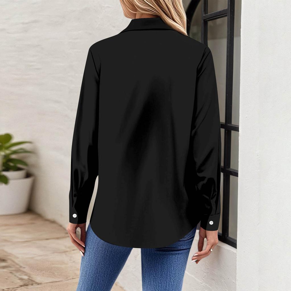 Women's Shirt Blouse Print Button Long Sleeve Casual Basic Shirt Collar Regular Top