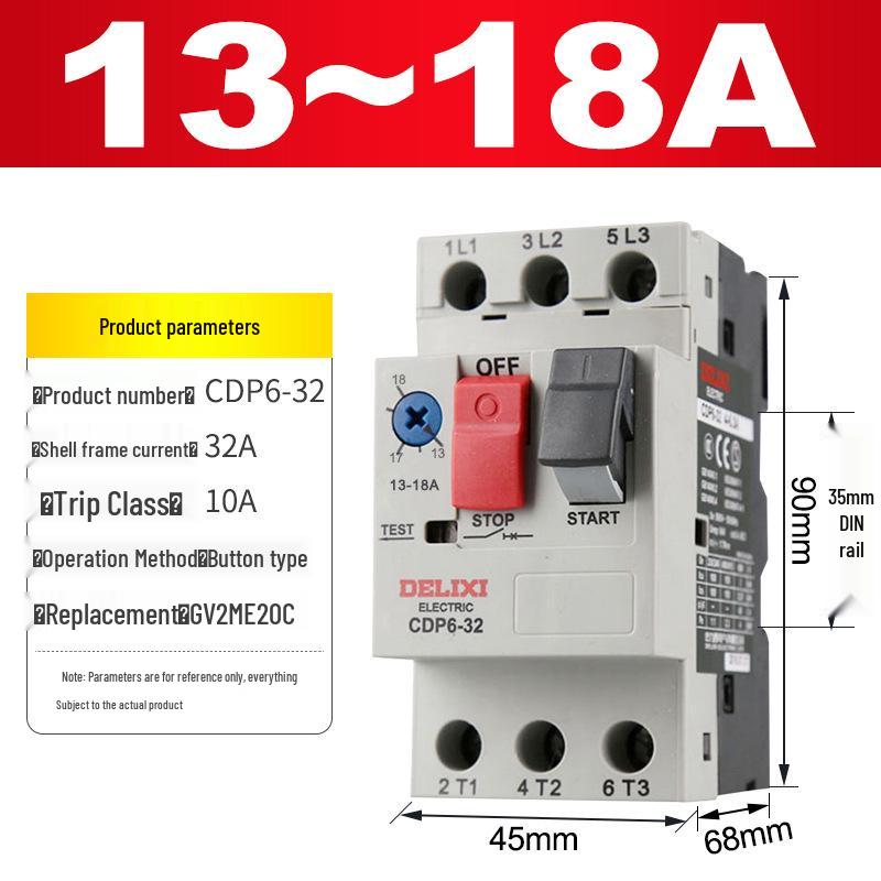 Delixi DZ108-20 Three-Phase Motor Protector Switch CDV2S Circuit Breaker CDP6-32
