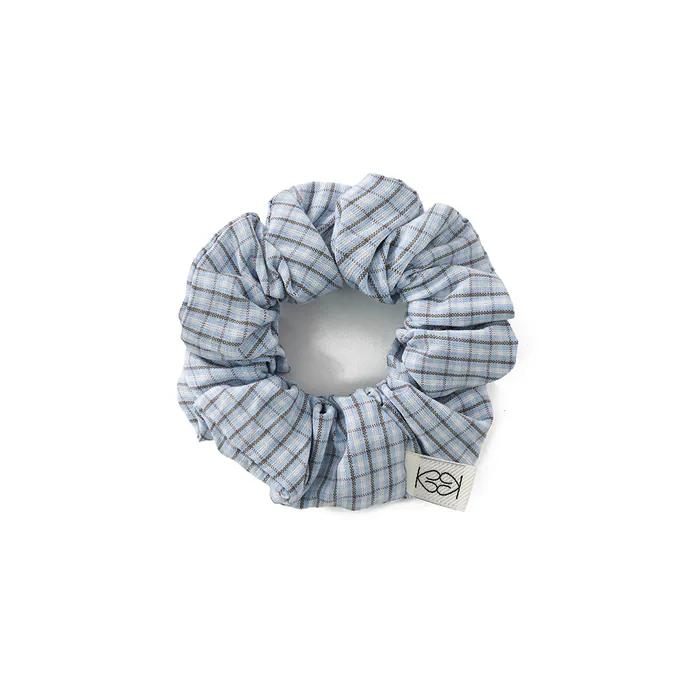 Check Scrunchie Sky Blue