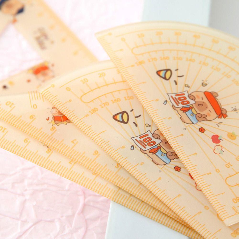 Transparent Capybara Ruler Measuring Tools Drawing Ruler Folding Ruler  Educational Supplies