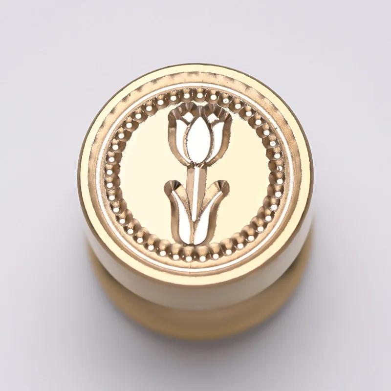 Seal Wax Seal Stamps Head Stamp Retro Metal Plant Seal Floral Plants Scrapbooking Stamps Craft Diy Wedding Decorative Invitation