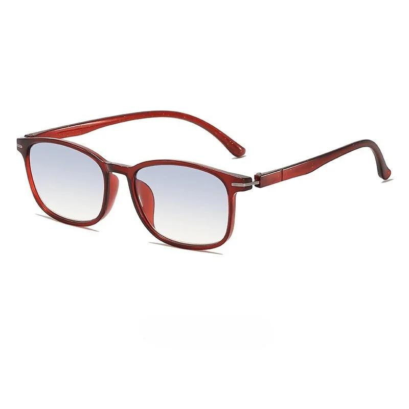 Fashion Pochromic Reading Glasses for Men Women New Trend Square Blue Light Blocking Eyewear Unisex Gradient Color Presbyopia