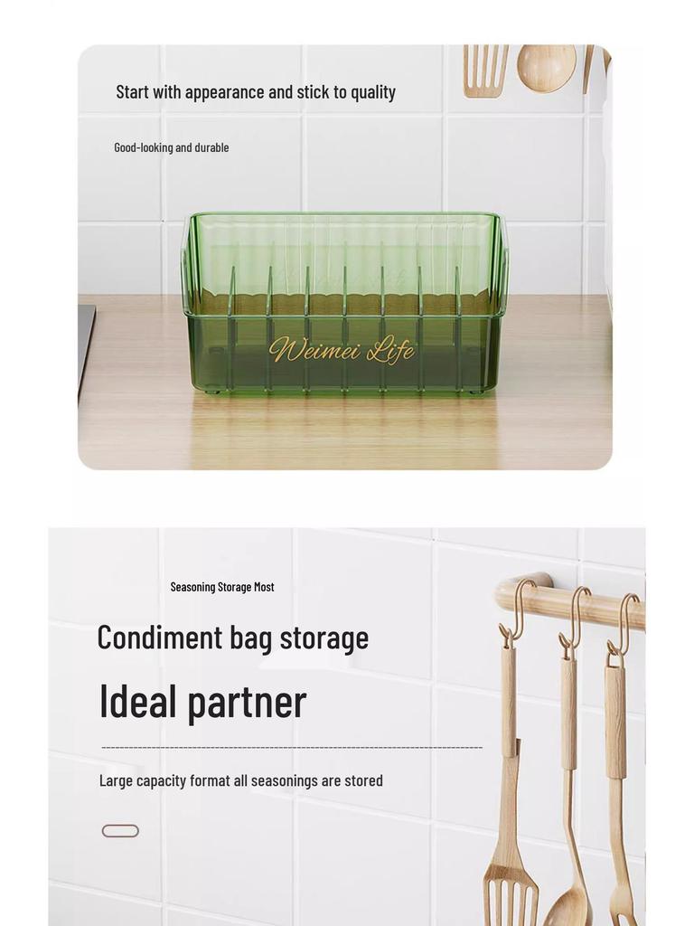 Küchengewürzspender Aufbewahrungsbox Set - Gewürzgläser & Päckchen Organizer