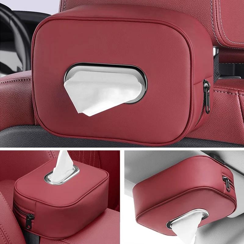 Car Sticker 2025 Hot Car Interior Seat Back Tissue Storage Bag Accessories Toilet Paper Organizer For Tesla Model 3 Model S X Mo