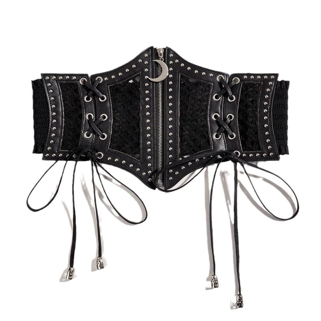 

Fashion Retro Wide Waist Belt For Women With Zipper Buckle And Elastic Fit For Fall