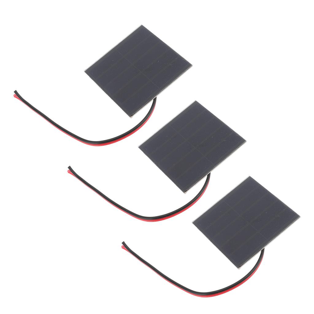 3 Sett Små Solcellepaneler Profesjonelle 1W Monokrystallinsk Silisium Høy Effektivitet DIY Solcellepaneler