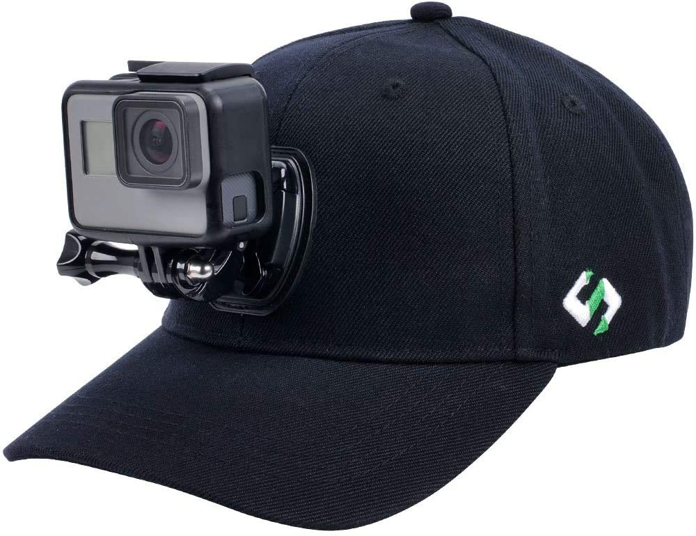 

Smatree Камера для зйомки руху Камера Регульована Сумісна з GoPro Hero XTU Бейсбол Сумісна з Усіма Action Cap Сумісна з Камерами з та чорний