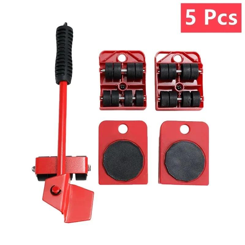 Heavy Duty Furniture Mover Set - 5pcs Multipurpose Roller Sliders for Effortless Lifting & Moving, Hardwood Floor Protector