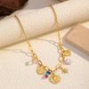 European and American Retro Style Gold Pendant Collarbone Chain Fashion Trend Titanium Steel Necklace Electroplated 18K Gold Stainless Steel Necklace