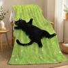 Cute Kitty Throw 240g Flannel Blanket, Suitable for Sofas, Beds, Offices, Exquisite Gift Blankets