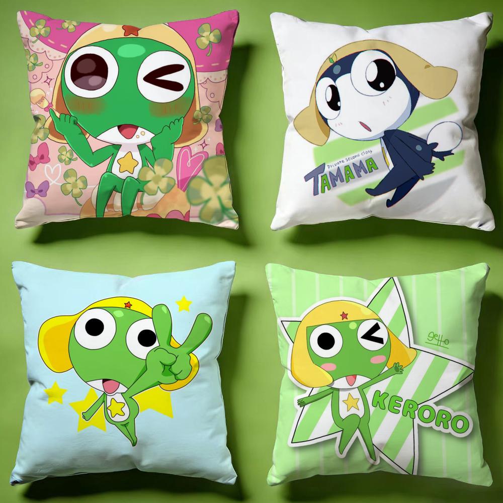 Popular KKeroro Gunsoued Cushion Cover Versatile DoubleSided Pillow Case Fit for Sofa Bed Car Daily Decor