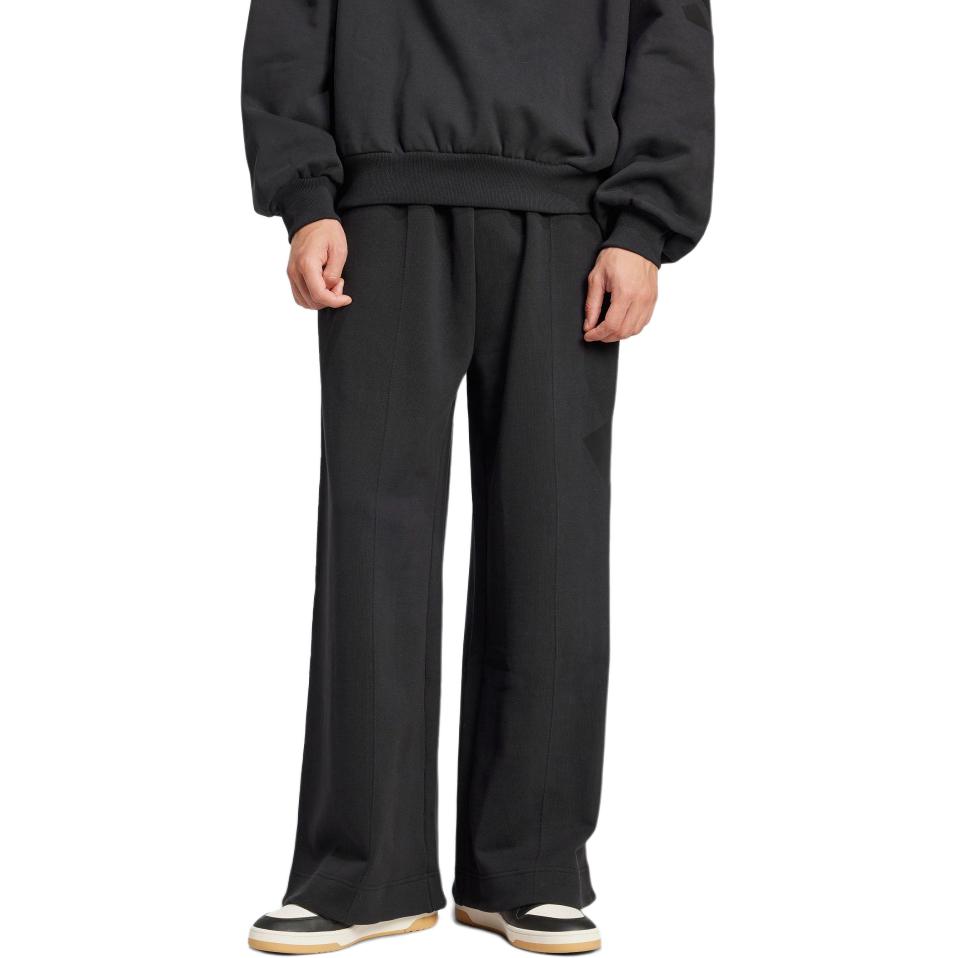 Adidas Lockere Passform Logo Mittelhoch Baumwollstrick Sporthose Herren Unterteile Schwarz JJ2261