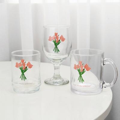 Creative Fresh Flower Glass Heat Resistant Juice Cup Coffee Cup Water Cup Gift Goblet