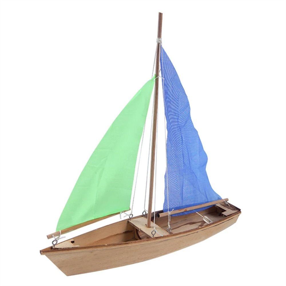 Kids Gifts Brain-training Building Kits Sailing Model Wooden Boat Model Self-propelled Sailing Toy