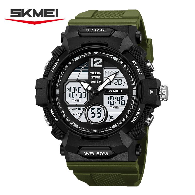 Men's Watch World Time Waterproof Luminous Sports Electronic Watch Student Outdoor Sports Electronic Watch